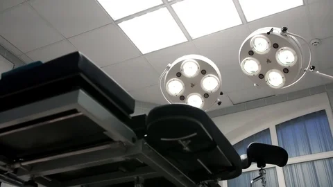 Turning Lights On in Operating Room Stock Footage 83761708