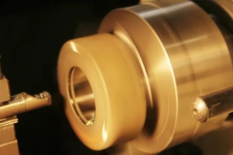 Turning machine cylinder processing Stock Photos