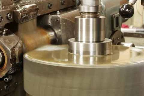 Turning machine cylinder processing Stock Photos