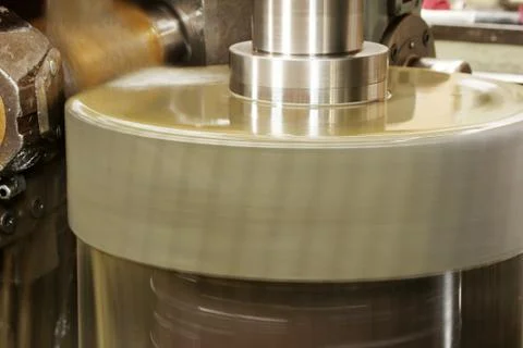 Turning machine cylinder processing Stock Photos