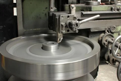 Turning machine cylinder processing Stock Photos