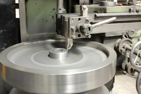 Turning machine cylinder processing Stock Photos