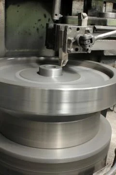 Turning machine cylinder processing Stock Photos