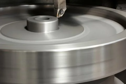 Turning machine cylinder processing Stock Photos