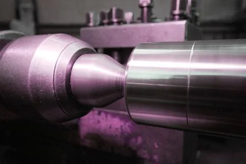 Turning machine cylinder processing Stock Photos