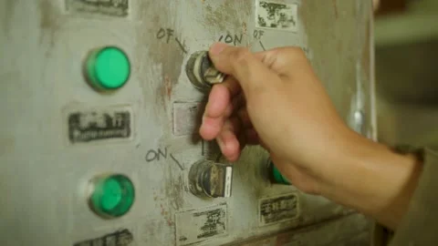 Turning machine switch Stock Footage 210227976