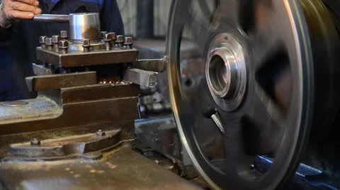 Turning machine works Stock Footage 22829740