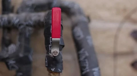 Turning Off/On a main water valve Stock Footage 52343743