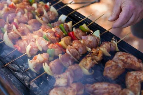 Turning the Meat Stock Photos