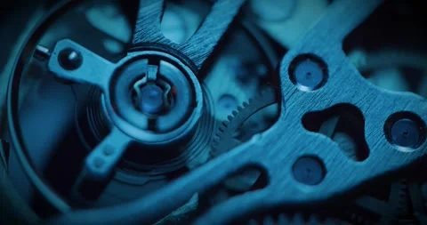 Turning metal gears and cogs inside a clock Stock-Footage 337170365