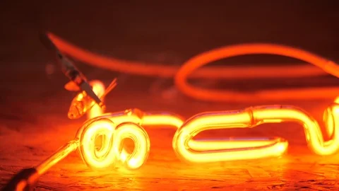 Turning on a neon for the first time 스톡 동영상 112141594