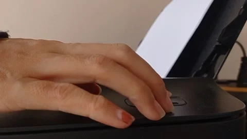 Turning on a new printer Stock Footage 146247130