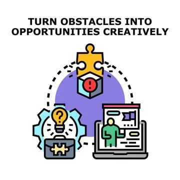 Turning obstacles into opportunities through creative strategic problem solvi Stock Illustration