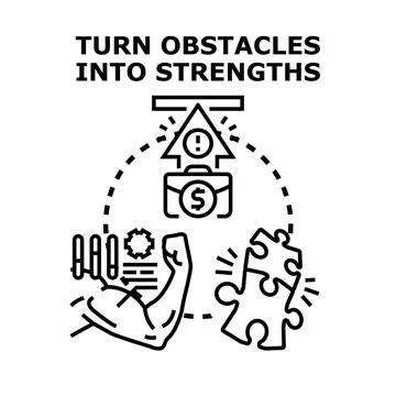 Turning obstacles into strengths vector concept design Stock Illustration