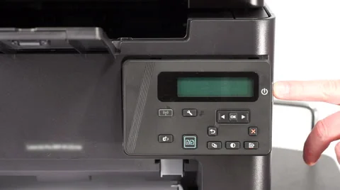 Turning on office printer Stock Footage 60233105