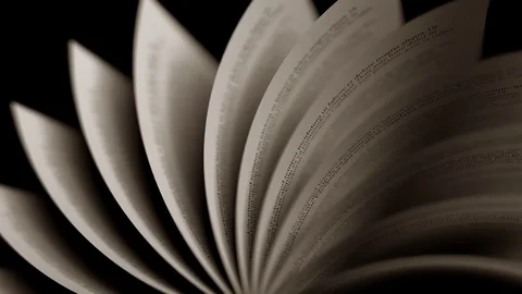 Turning old book pages, close-up. Seamless loop Stock Footage 80365207