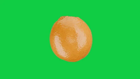 Turning Orange Fruit Isolated Green Screen. Fruit food loop concept.3D animation Stock Footage 339751616