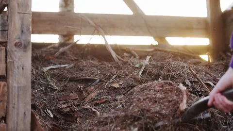 Turning Organic Compost Stock Footage 158860965