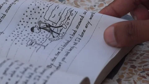 Turning The Page Of A Classic Comic Book Stockbeeldmateriaal 244673788