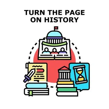 Turning page on history concept vector illustration 스톡 일러스트