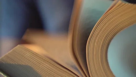 Turning the pages of a book 4K Stock Footage 205569128
