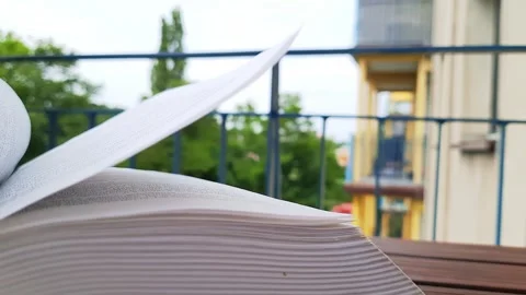 Turning the pages of book close-up. Methods of speed reading. Stock Footage 247336557