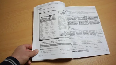 Turning pages Stock Footage 130997566