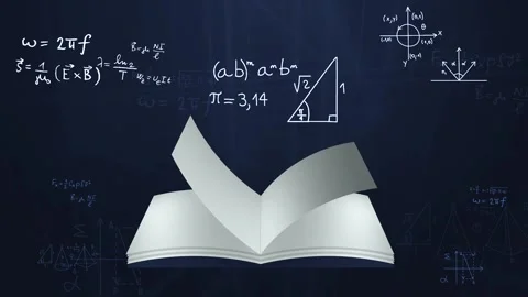 Turning the pages of a math book Stock Footage 246634640