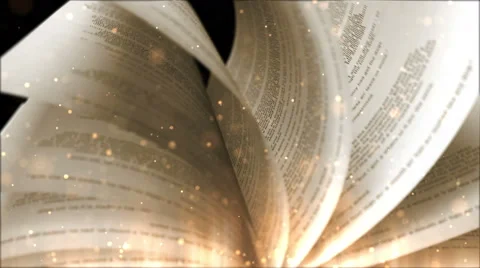 Turning the pages of an old book close-up Stock Footage