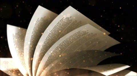 Turning pages of old book Stock Footage