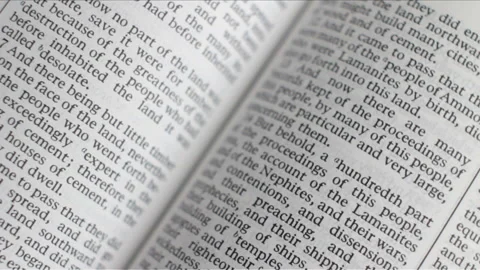 Turning pages of a religious book Stock Footage 233430200