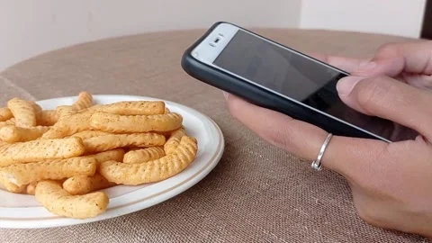 Turning on the phone on a hand Stock Footage 146252199