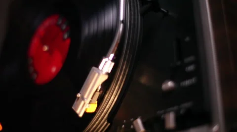 Turning off record player Stock Footage 46492793