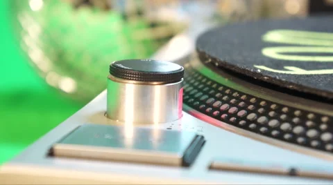 Turning record player on (Technic 1200) Stock Footage 46297634