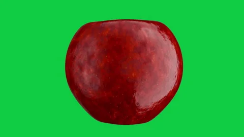 Turning Red Apple Fruit Isolated on Green Screen. Fruit food loop concept.  Stock Footage 339818366