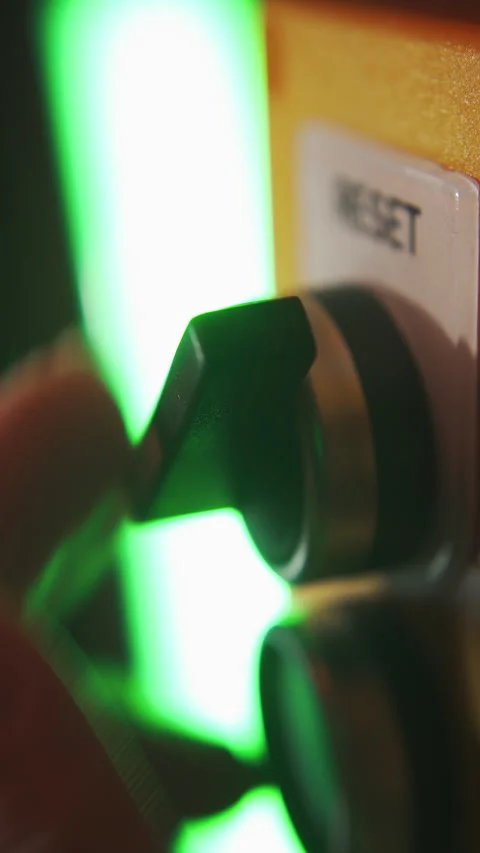 Turning on a selector switch on control panel Video stock 286097728