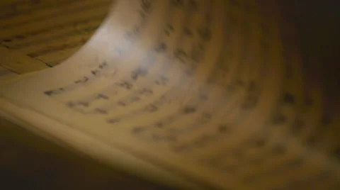 Turning Sheet Music Stock Footage 32134345