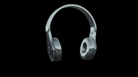 Turning Silver Headphone Animation Stock Footage 116290965