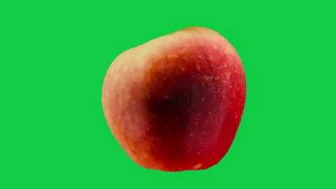Turning Sliced Red Apple with Shadow and Highlight on Green Screen, Stock Footage 339818418
