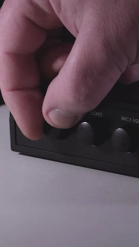 Turning on the sound device. Volume, echo, mic, simple sound effects. Karao.. Stock Footage 305890039