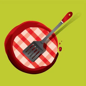 Turning Spatula Stock Illustration