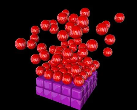 Turning a square into balls Stock Illustration