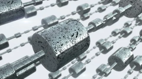 Turning steel shaft.Seamless loop Stock Footage 46494992