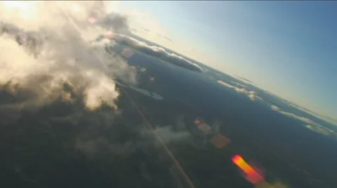 Turning into sun, Aerial Clouds Stock Footage 34515337