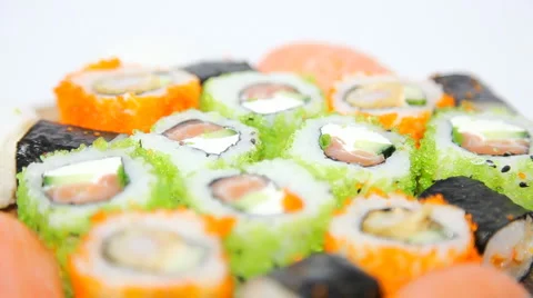 Turning Sushi Stock Footage 1053423