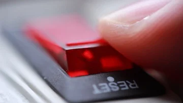 Turning on switch button extreme closeup Stock Footage 86056109