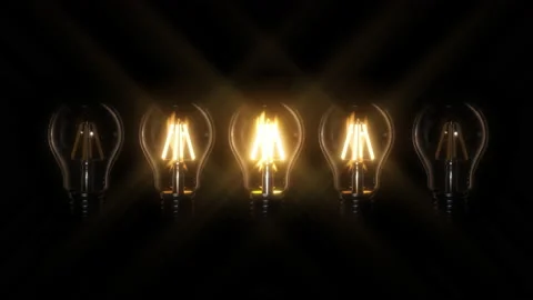 Turning on, switching off light bulbs or lamps. Electricity. Warm yellow light 스톡 동영상 162614449