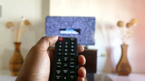 Turning off television Stock Footage 65307504