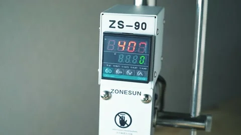 Turning on the temperature on the thermostat close-up Stock Footage 158037972