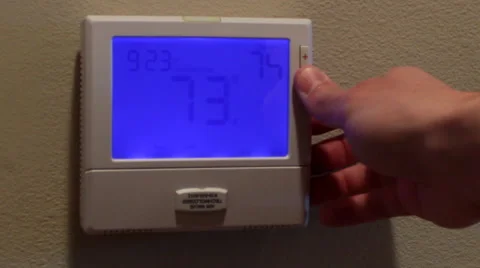 Turning Thermostat Down Video stock 41387360